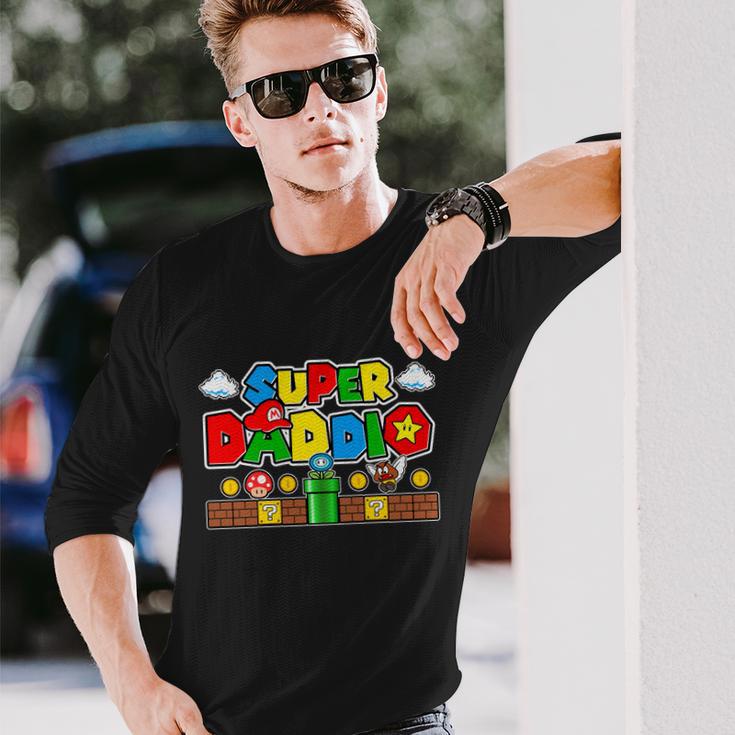 Super Daddio Dad Video Gamer Long Sleeve T-Shirt Gifts for Him