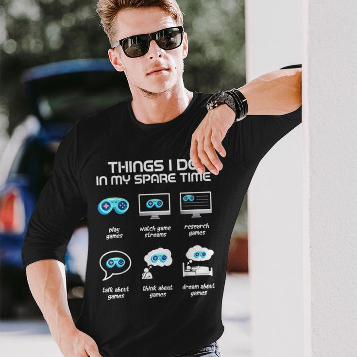 Things I Do In My Spare Time Gamer Gaming Men Women Long Sleeve T-Shirt T-shirt Graphic Print Gifts for Him