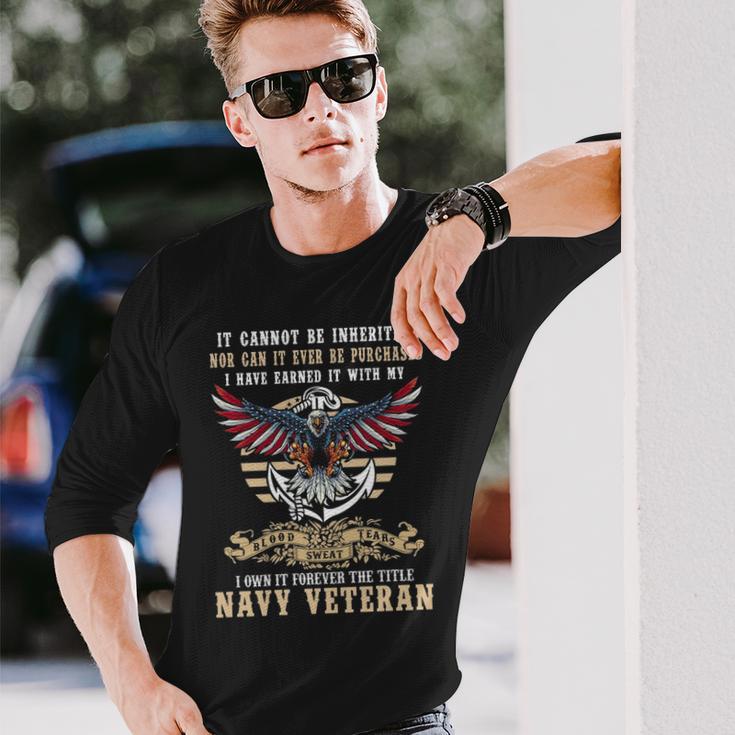 Title Navy Veteran Long Sleeve T-Shirt Gifts for Him