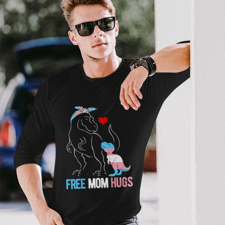 Trans Free Mom Hugs Dinosaur Rex Mama Transgender Pride Long Sleeve T-Shirt Gifts for Him