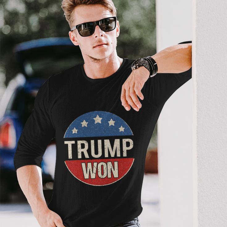 Trump Won 4Th Of July American Flag Great Long Sleeve T-Shirt Gifts for Him