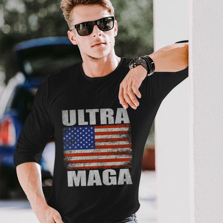 Ultra Maga America Flag Long Sleeve T-Shirt Gifts for Him