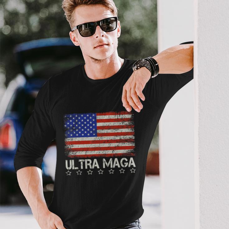 Ultra Maga Shirt Maga King Anti Biden Us Flag Pro Trump Trendy Tshirt V2 Long Sleeve T-Shirt Gifts for Him