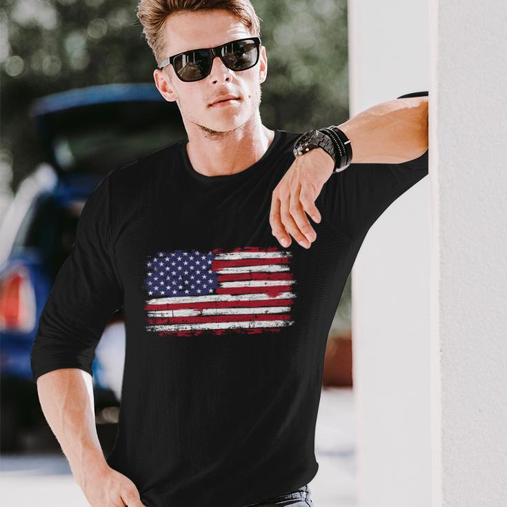 Us Flag Vintage Merican Independence Day On 4Th Of July Great Long Sleeve T-Shirt Gifts for Him