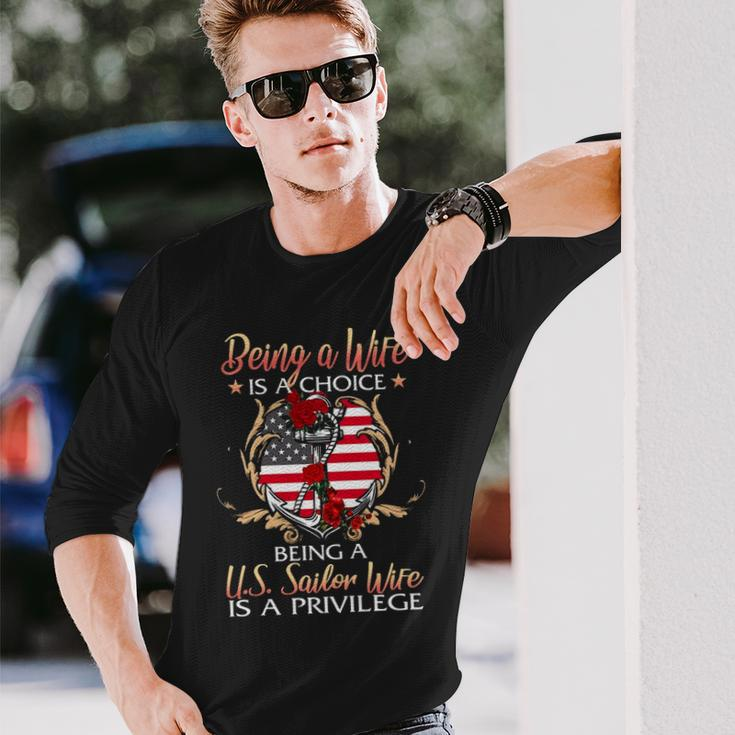 Us Sailor Wife Long Sleeve T-Shirt Gifts for Him