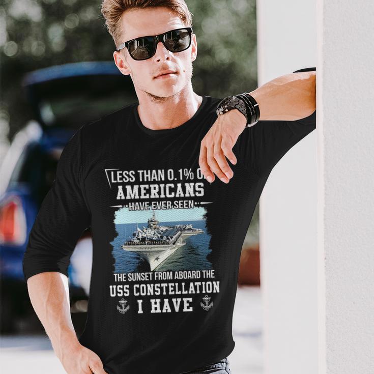 Uss Constellation Cv 64 Sunset Long Sleeve T-Shirt Gifts for Him