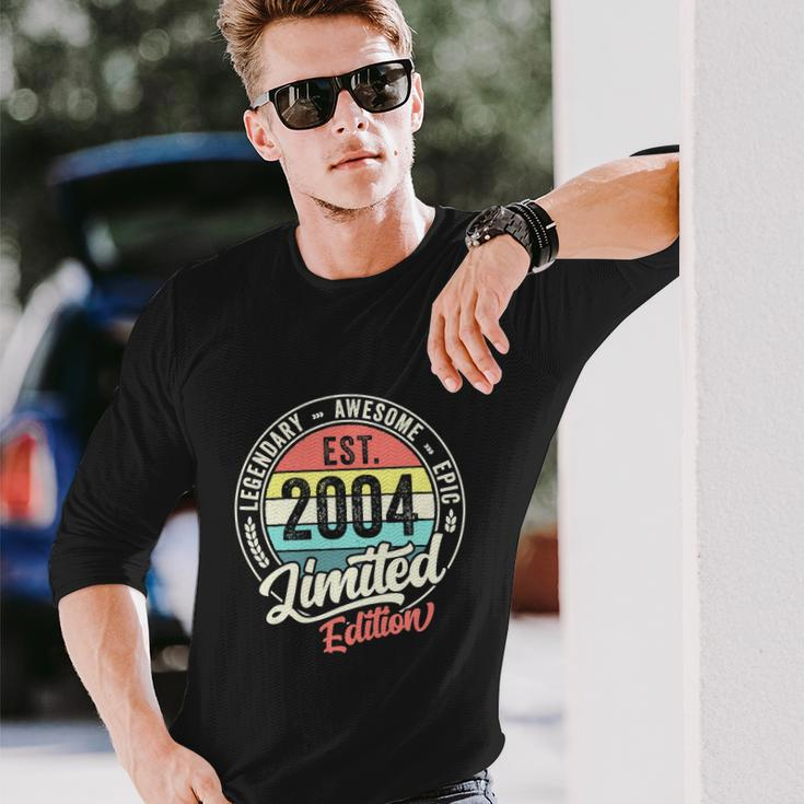 Vintage 18 Year Old Est 2004 Limited Edition 18Th Birthday Long Sleeve T-Shirt Gifts for Him