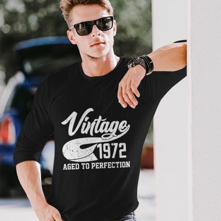 Vintage 1972 Aged To Perfection 50Th Birthday Long Sleeve T-Shirt Gifts for Him