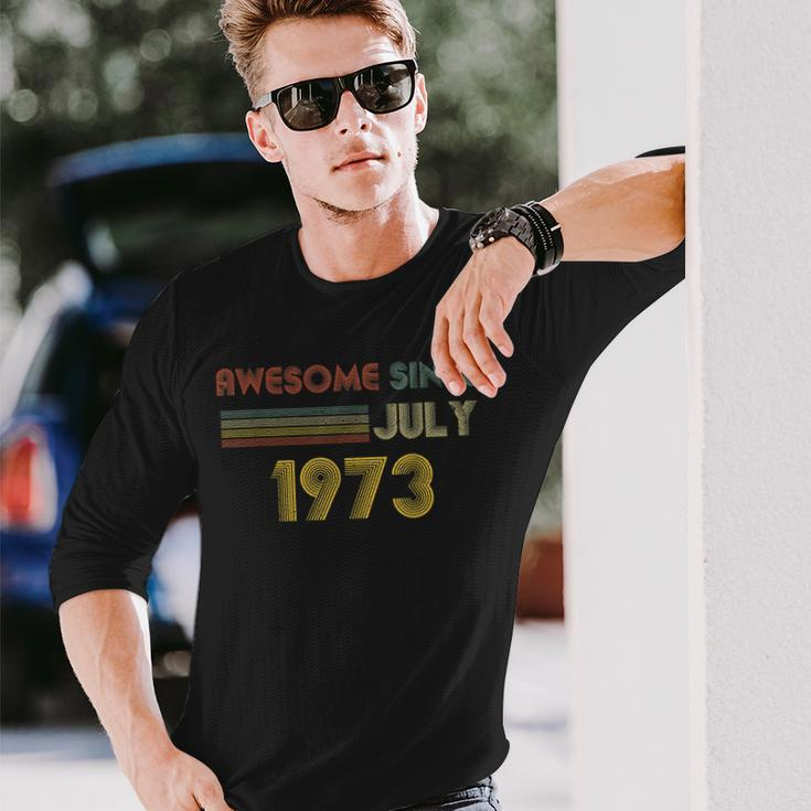 Vintage 1973 49Th Birthday Awesome Since July Retro Long Sleeve T-Shirt Gifts for Him