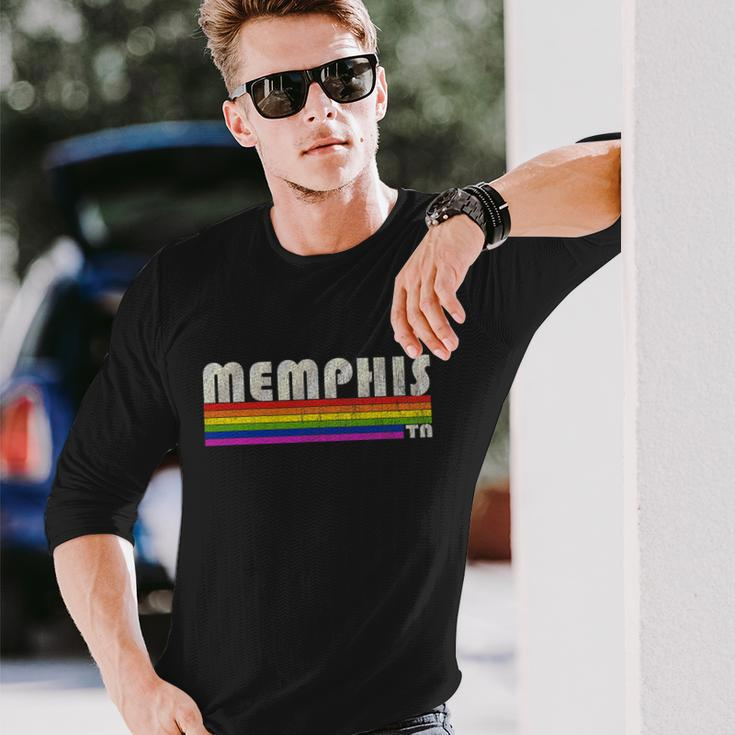 Vintage 80S Style Memphis Tn Gay Pride Month Long Sleeve T-Shirt Gifts for Him