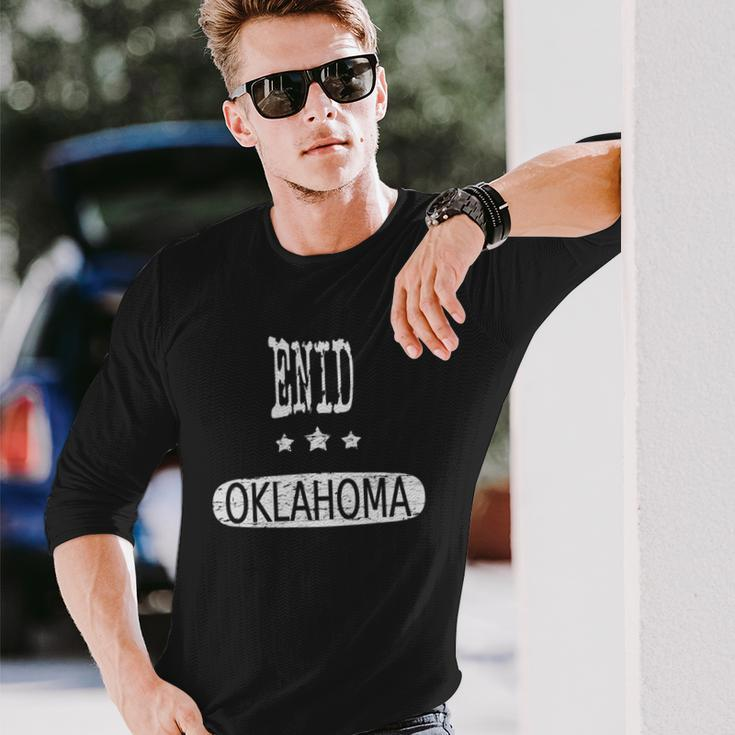 Vintage Enid Oklahoma Home Roots Long Sleeve T-Shirt Gifts for Him