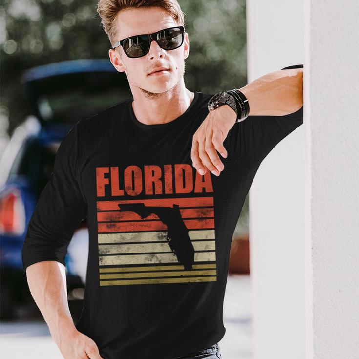 Vintage Florida State Map Long Sleeve T-Shirt Gifts for Him