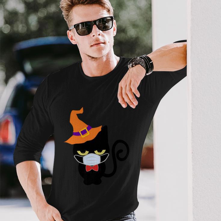 Vintage Halloween Witch Cat With Halloween Quote Long Sleeve T-Shirt Gifts for Him