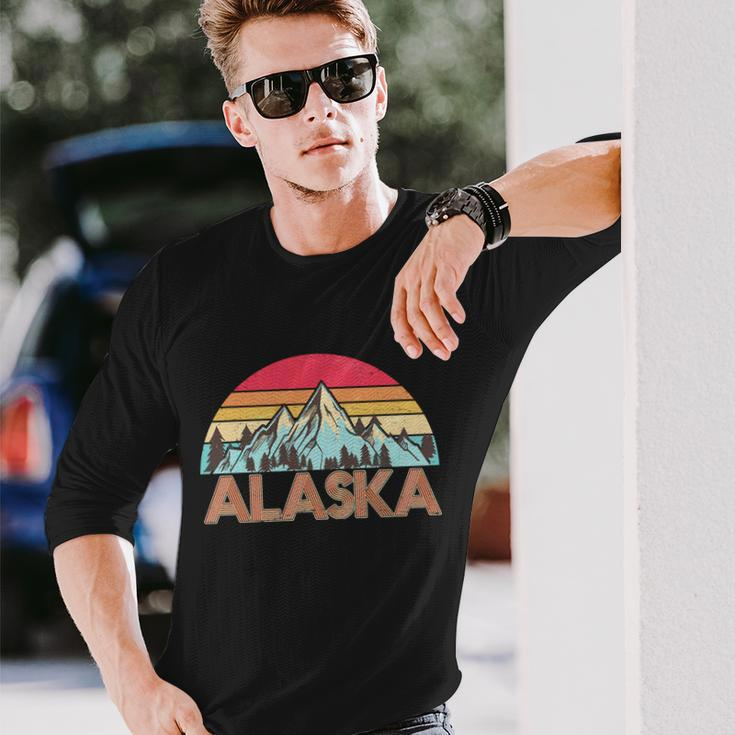 Vintage Mountains Of Alaska Tshirt Long Sleeve T-Shirt Gifts for Him