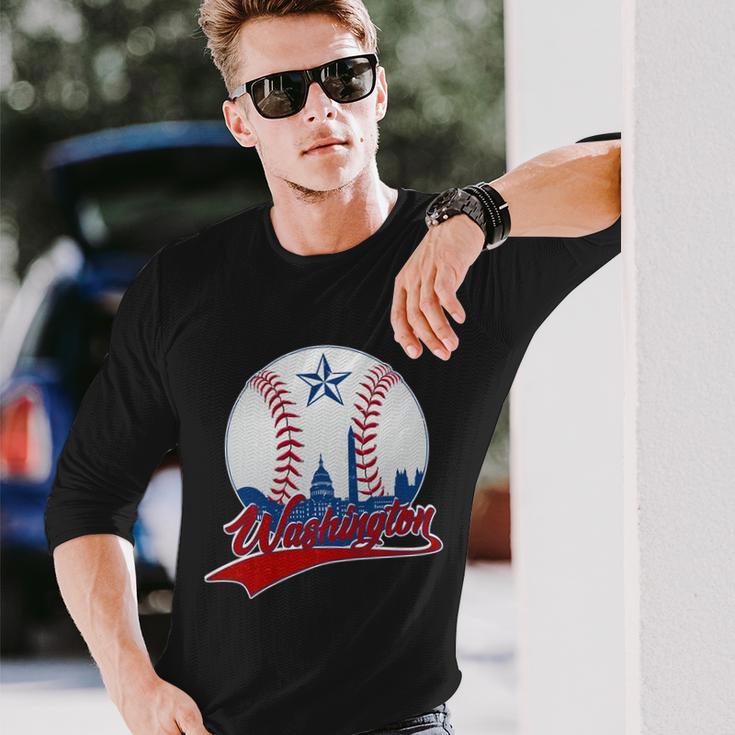 Washington Baseball Vintage Style Fan Long Sleeve T-Shirt Gifts for Him