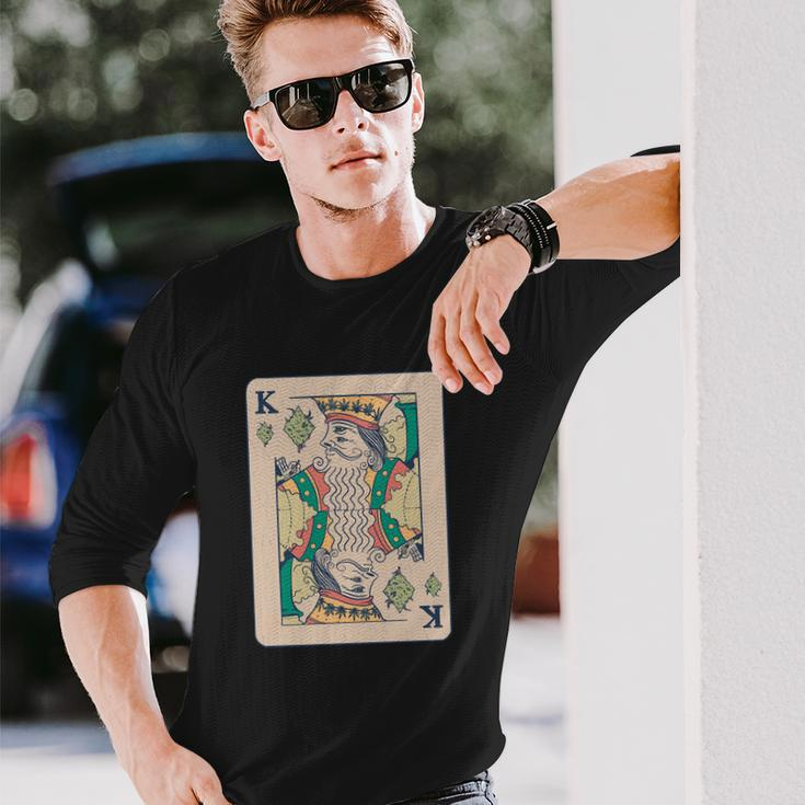 Weed King Poker Card Long Sleeve T-Shirt Gifts for Him