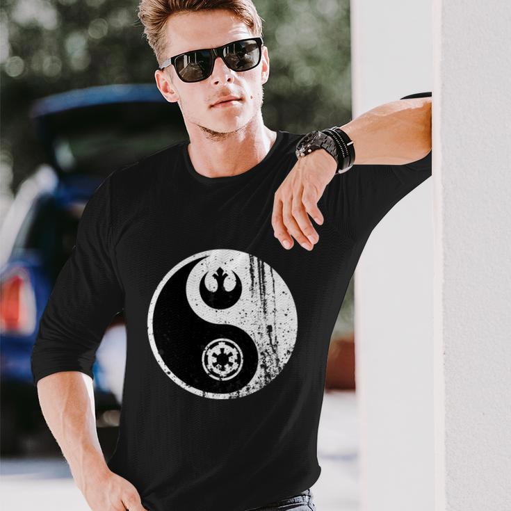 Yin Yang Rebel Alliance Galactic Empire Star Geek Nerd Long Sleeve T-Shirt Gifts for Him