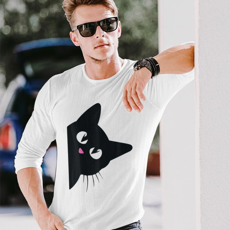 Cute Black Cat Halloween Costume Kitten Toddler Adult Long Sleeve T-Shirt Gifts for Him