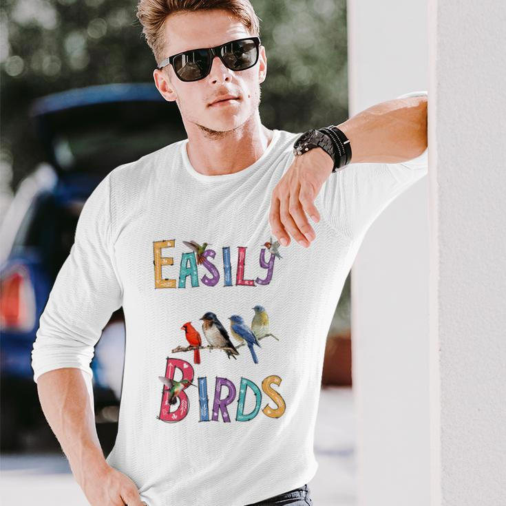 Easily Distracted By Birds Bird Long Sleeve T-Shirt Gifts for Him