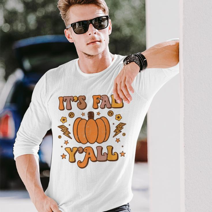 Its Fall Yall Pumpkin Spice Autumn Season Thanksgiving Long Sleeve T-Shirt Gifts for Him