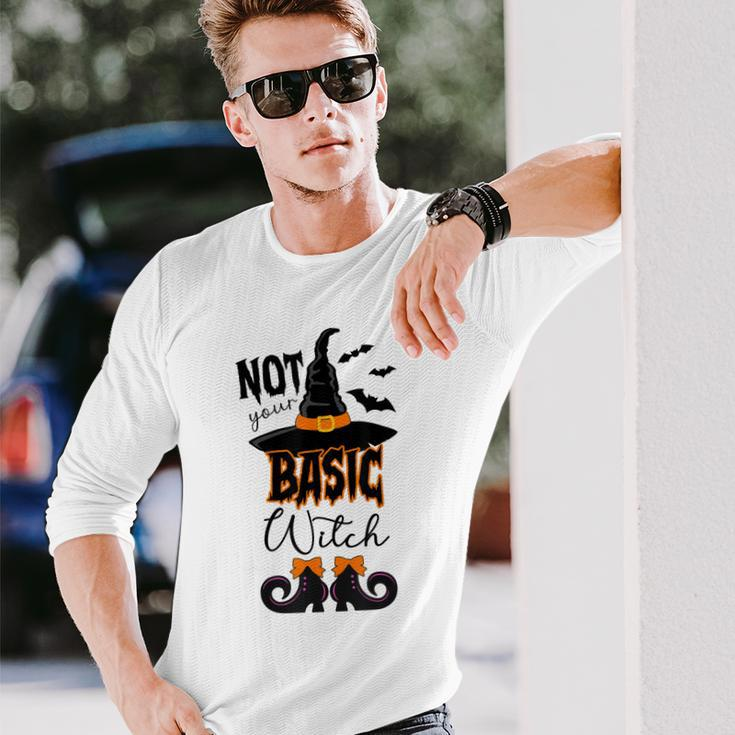 Not Your Basic Witch Halloween Costume Witch Bat Long Sleeve T-Shirt Gifts for Him