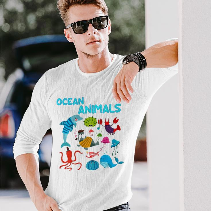 Ocean Animals Marine Creatures Under The Sea Long Sleeve T-Shirt T-Shirt Gifts for Him