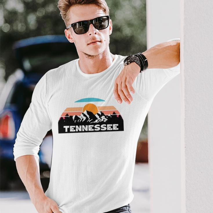 Tennessee Retro Vintage Sunset Mountain Tennessee Lovers Long Sleeve T-Shirt Gifts for Him