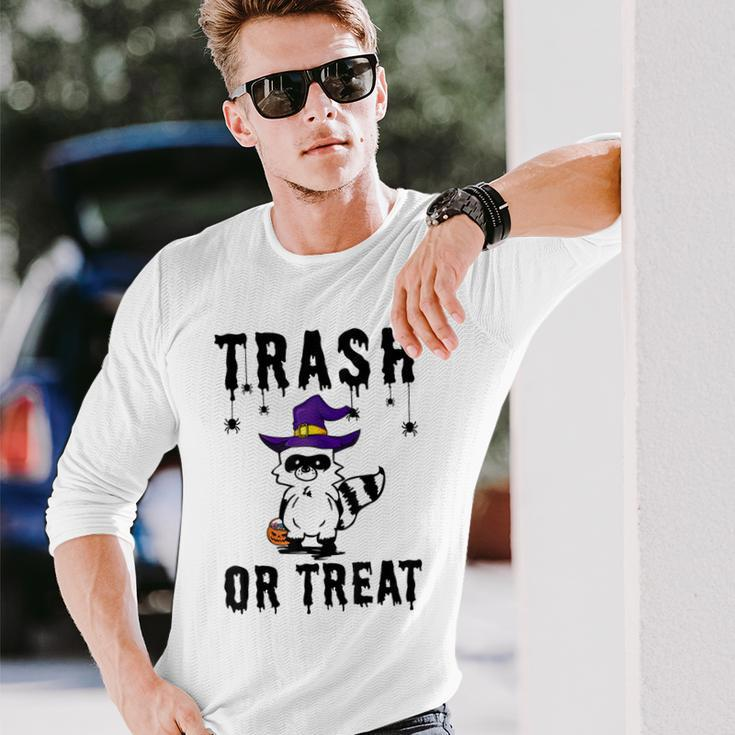 Trash Or Treat Trash Panda Witch Hat Halloween Costume Long Sleeve T-Shirt Gifts for Him