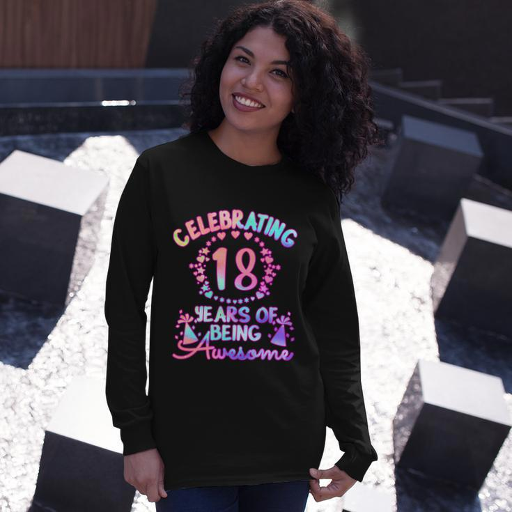 18 Years Of Being Awesome 18 Year Old Birthday Girl Long Sleeve T-Shirt Gifts for Her
