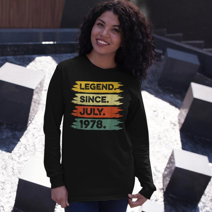 44Th Birthday Retro Vintage Legend Since July 1978 Long Sleeve T-Shirt Gifts for Her