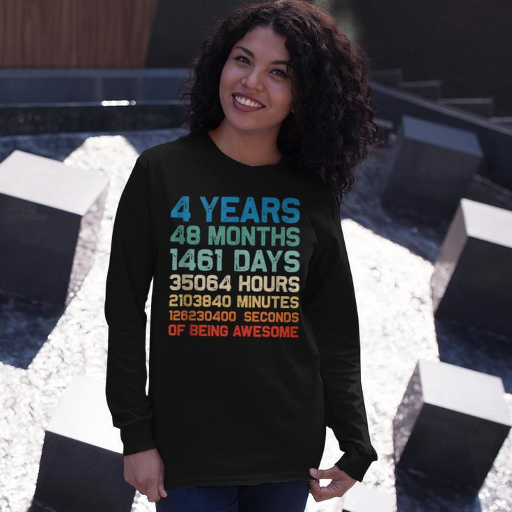 4Th Birthday 4 Years Of Being Awesome Wedding Anniversary V2 Long Sleeve T-Shirt Gifts for Her