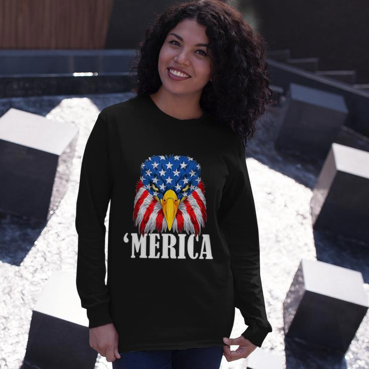 4Th July Eagle Merica America Independence Day Patriot Usa Long Sleeve T-Shirt Gifts for Her