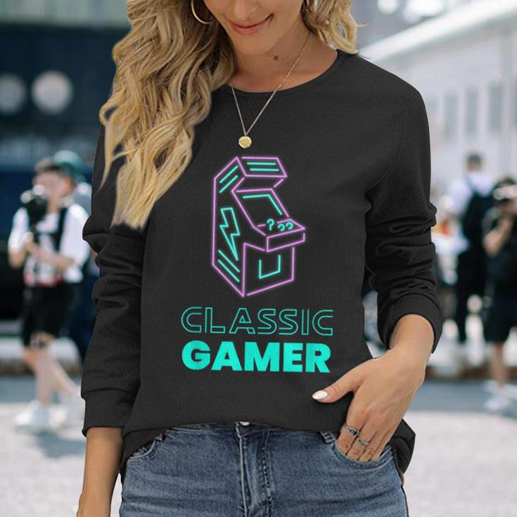 70S 80S 90S Vintage Retro Arcade Video Game Old School Gamer V6 Men Women Long Sleeve T-Shirt T-shirt Graphic Print Gifts for Her