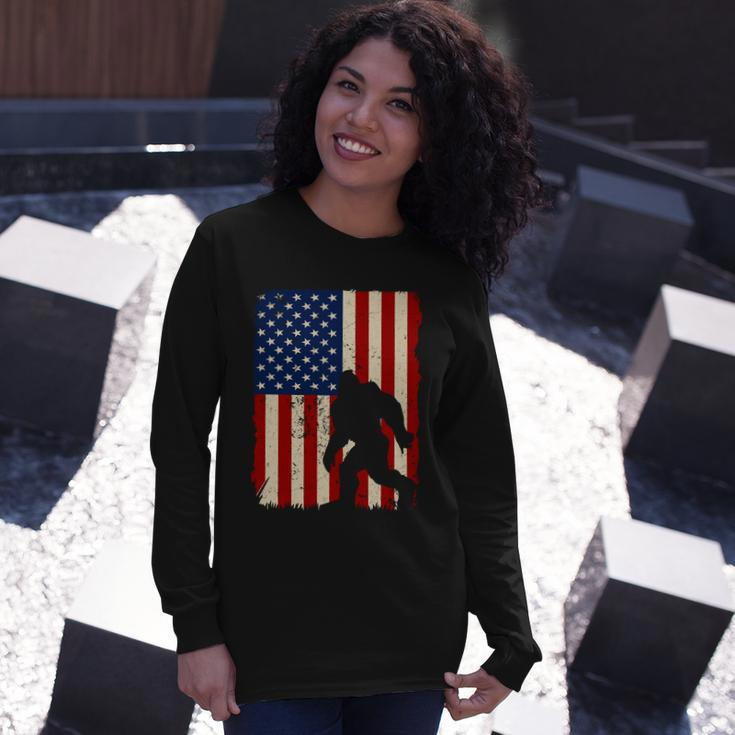 American Flag Gorilla Plus Size 4Th Of July Graphic Plus Size Shirt For Men Wome Long Sleeve T-Shirt Gifts for Her