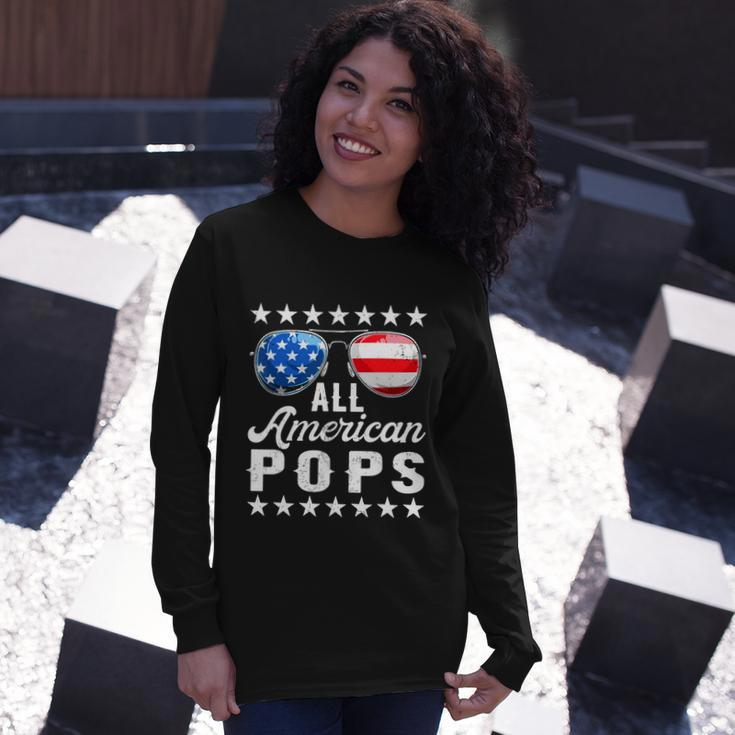 All American Pops Shirts 4Th Of July Matching Outfit Long Sleeve T-Shirt Gifts for Her