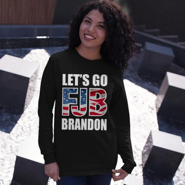 Anti Biden Fjb Lets Go Brandon Fjb Flag Image Apparel Long Sleeve T-Shirt Gifts for Her