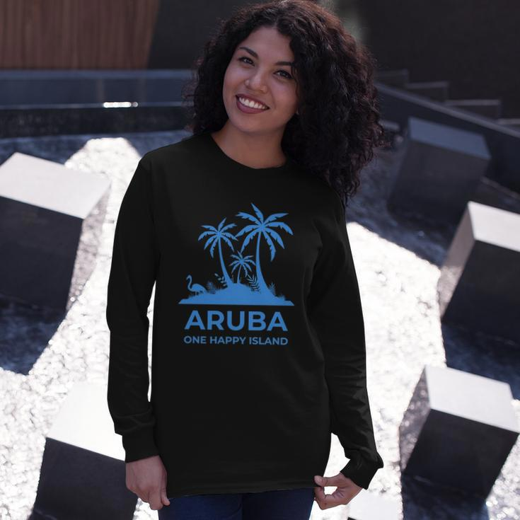Aruba One Happy Island V2 Long Sleeve T-Shirt Gifts for Her