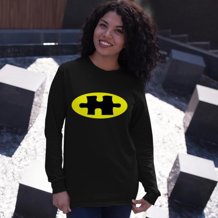Autism Awareness Bat Puzzle Logo Tshirt Long Sleeve T-Shirt Gifts for Her