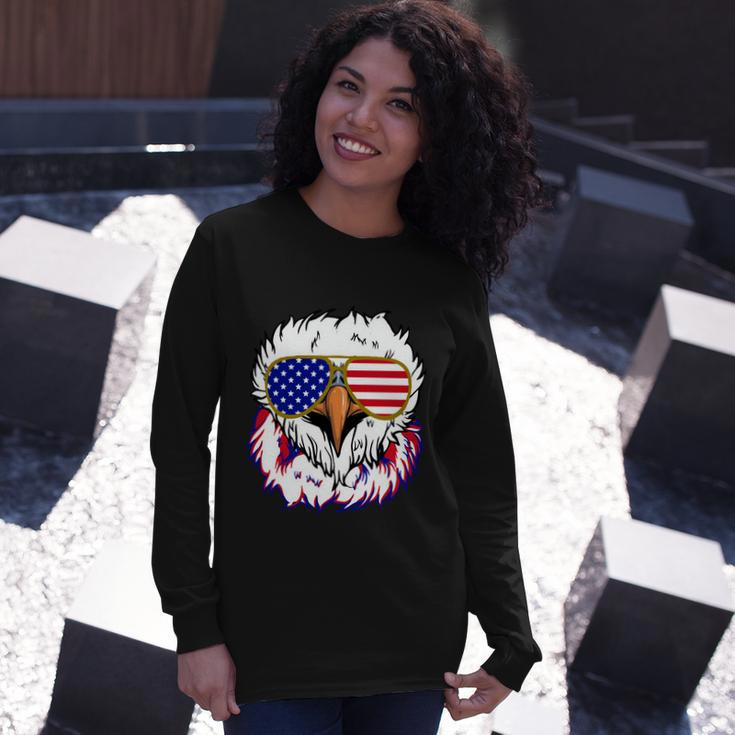 Bald Eagle With Mullet 4Th Of July American Flag Long Sleeve T-Shirt Gifts for Her