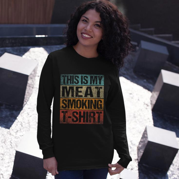 Bbq Smoker Vintage Retro This Is My Meat Smoking Bbq Tshirt Long Sleeve T-Shirt Gifts for Her