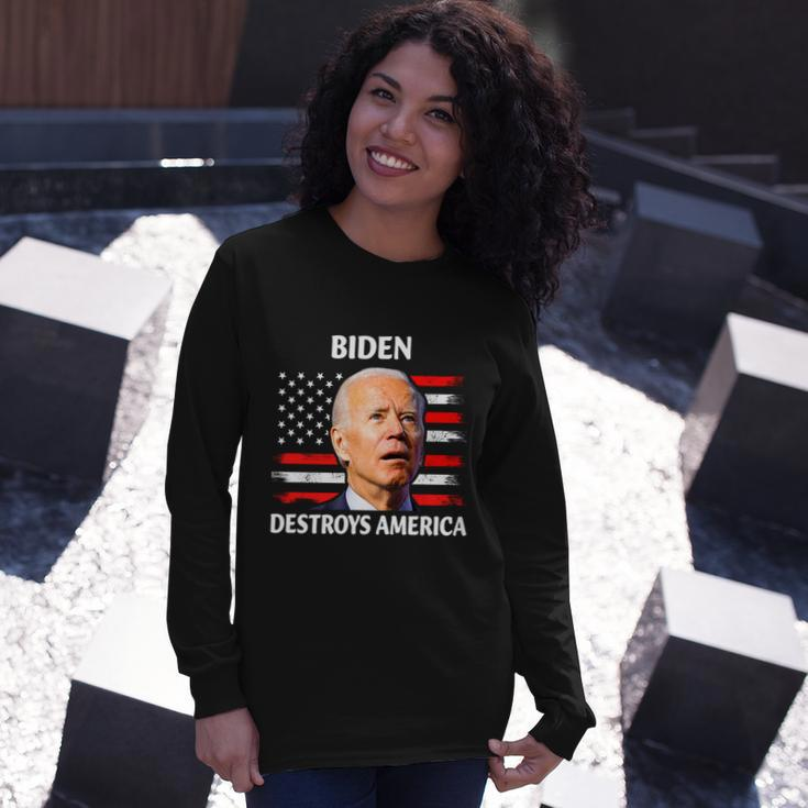 Biden Destroy American Joe Biden Confused 4Th Of July Long Sleeve T-Shirt Gifts for Her