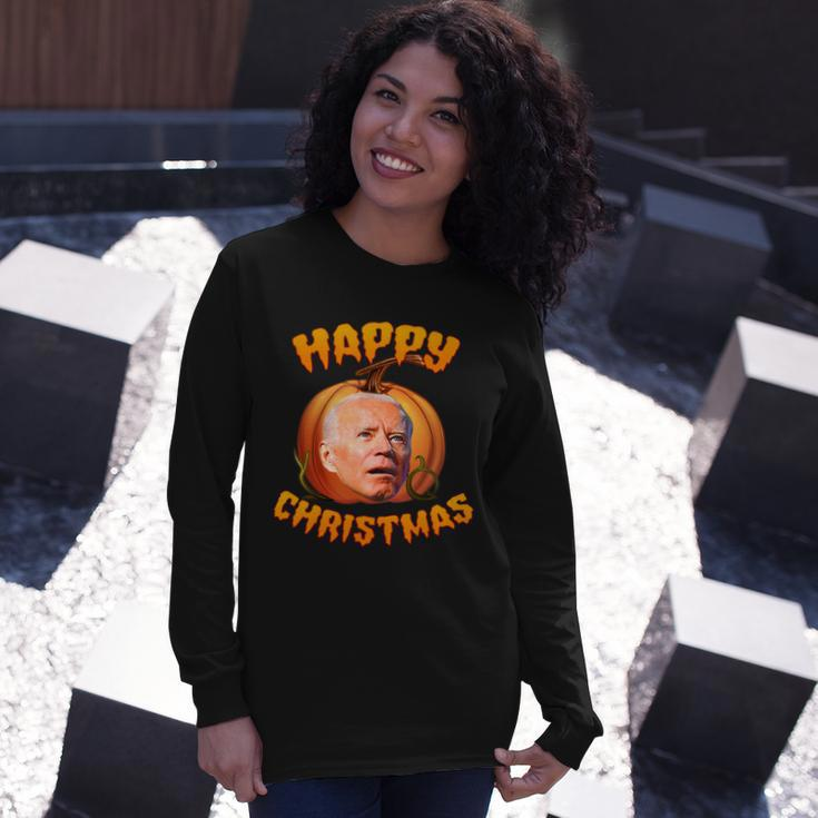 Biden Happy Christmas Halloween Long Sleeve T-Shirt Gifts for Her