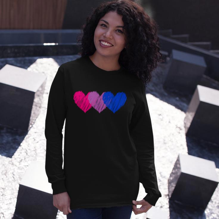 Bisexual Heart Bisexuality Bi Love Flag Lgbtq Pride Long Sleeve T-Shirt Gifts for Her