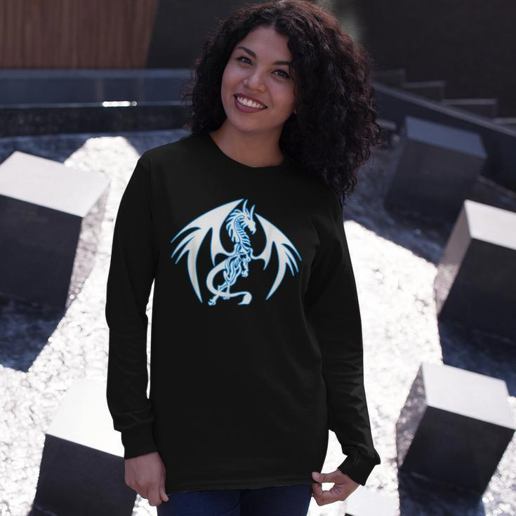 Blue Ice Dragon Halloween Team Undead Long Sleeve T-Shirt Gifts for Her