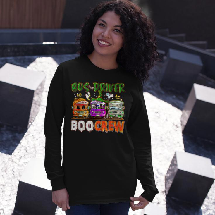 Bus Driver Boo Crew School Bus Driver Life Halloween Long Sleeve T-Shirt Gifts for Her