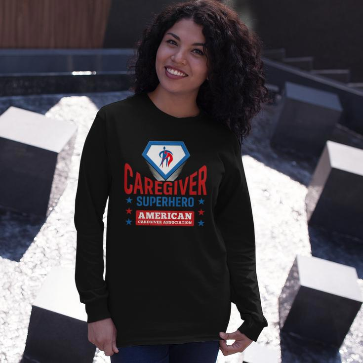 Caregiver Superhero Official Aca Apparel Long Sleeve T-Shirt Gifts for Her