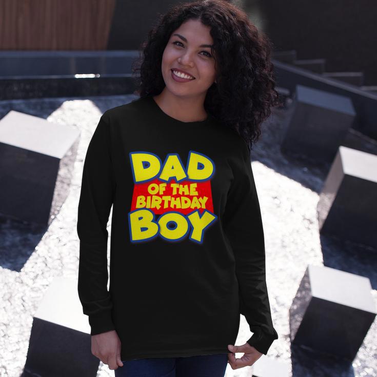 Cartoony Dad Of The Birthday Boy Tshirt Long Sleeve T-Shirt Gifts for Her