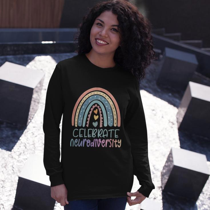 Celebrate Neurodiversity Mental Health Autism Awareness Long Sleeve T-Shirt Gifts for Her