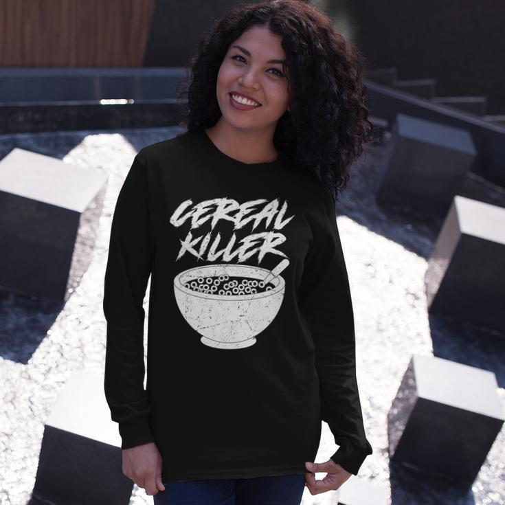 Cereal Killer Halloween Distressed Tshirt Long Sleeve T-Shirt Gifts for Her