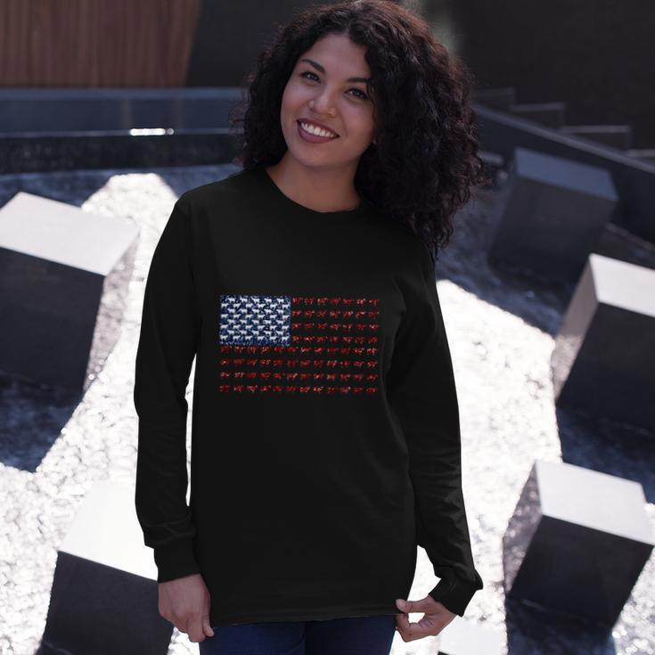 Cow American Flag Us 4Th Of July Farm Long Sleeve T-Shirt Gifts for Her